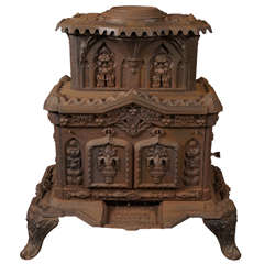 Antique Cast Iron Wood Stove in the Louis XVI Style